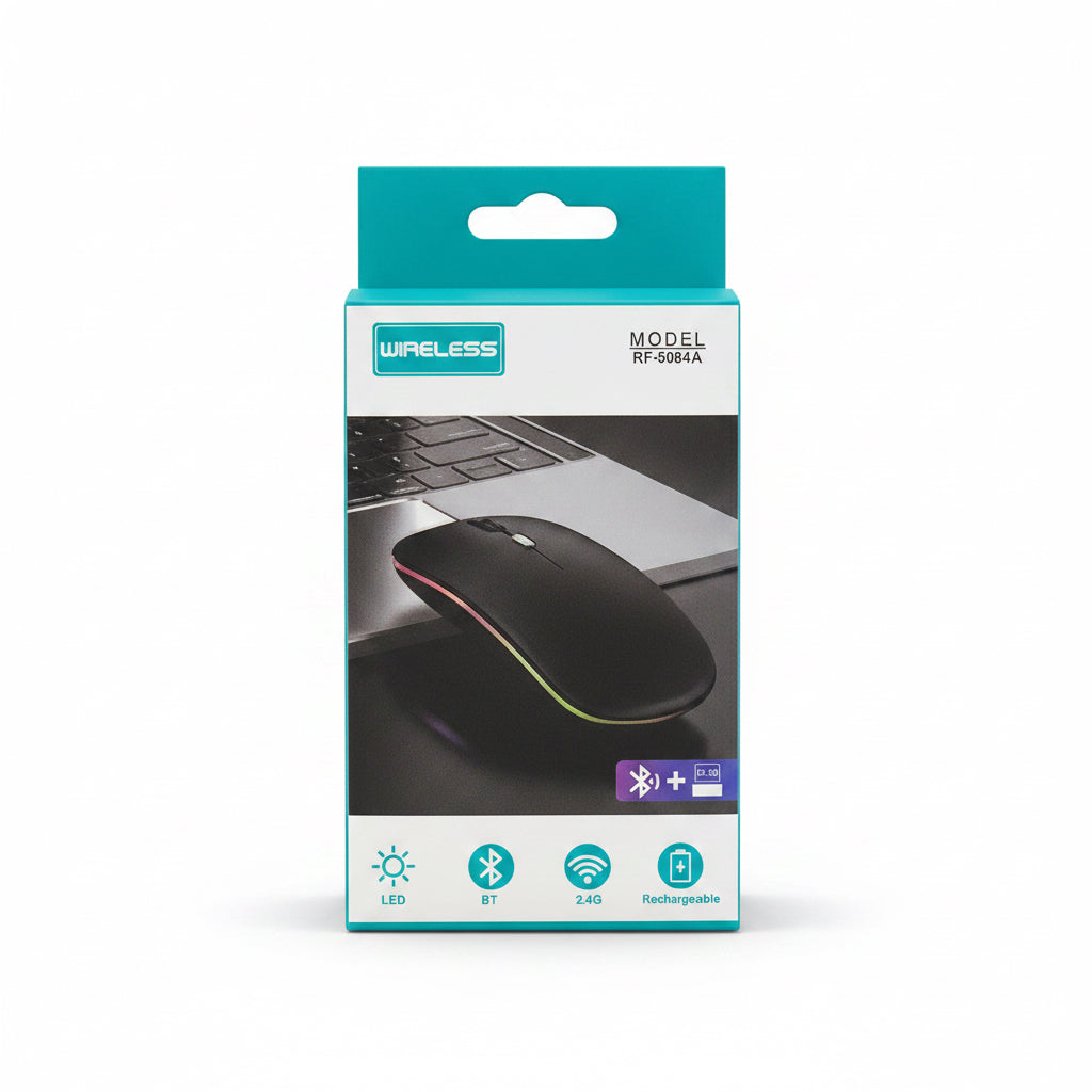RF-5084A Wireless Rechargeable Bluetooth & 2.4G Mouse