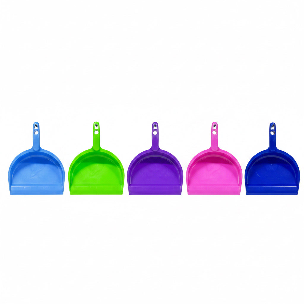 Plastic Dustpan with Handle – Assorted Colours