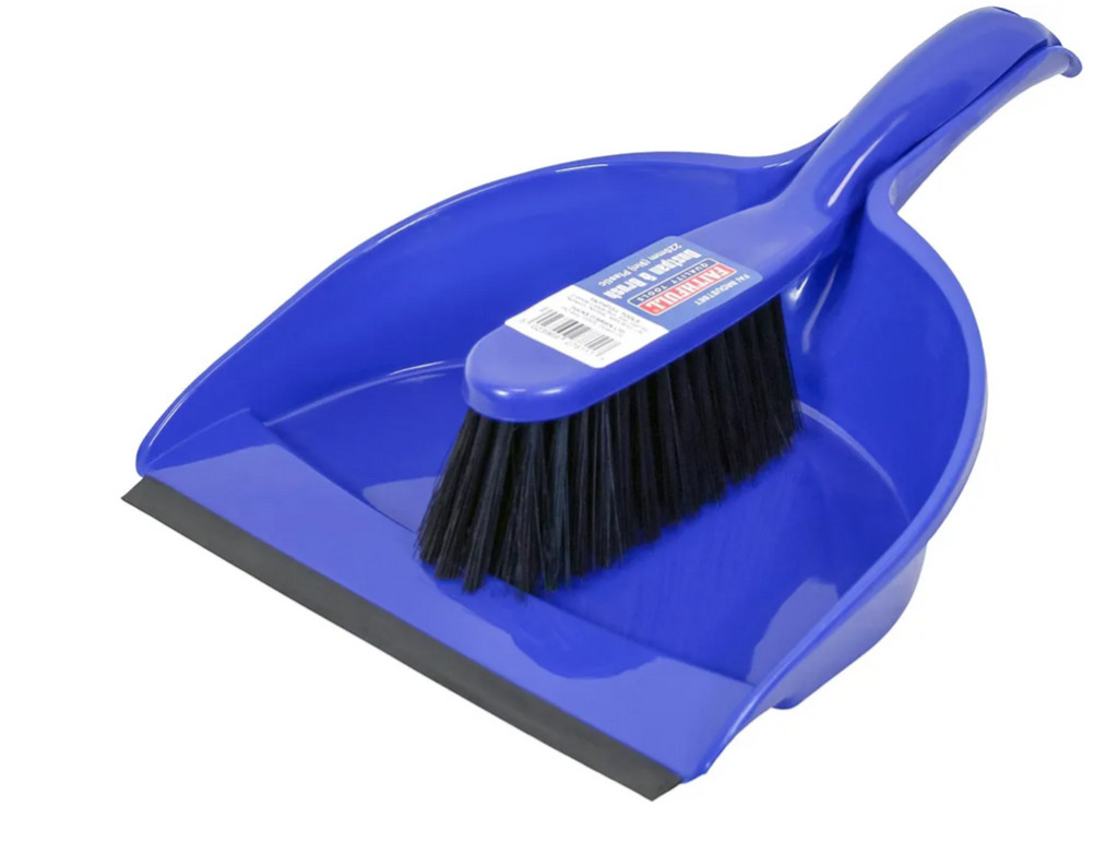 Plastic Dustpan and Brush Set, Compact Storage, Soft Bristle Brush for Cleaning & Sweeping