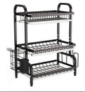 3-Tier Dish Rack With Tray Utensil Holder Steel Organizer Kitchen Rack