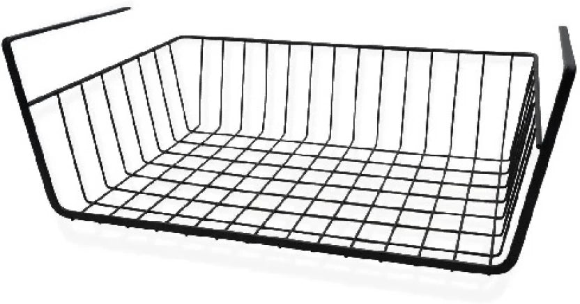 Undershelf Steel Organizer Kitchen Rack  (BLACK)