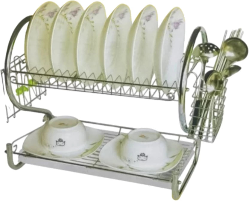 Steel Utensil Kitchen Rack  (Bright Gray)