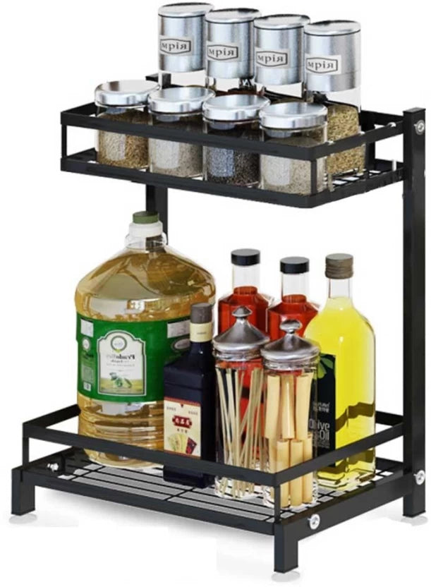 ShopMarket Premium 2-Tier Countertop Kitchen Organiser & Multi-Function Spice Rack