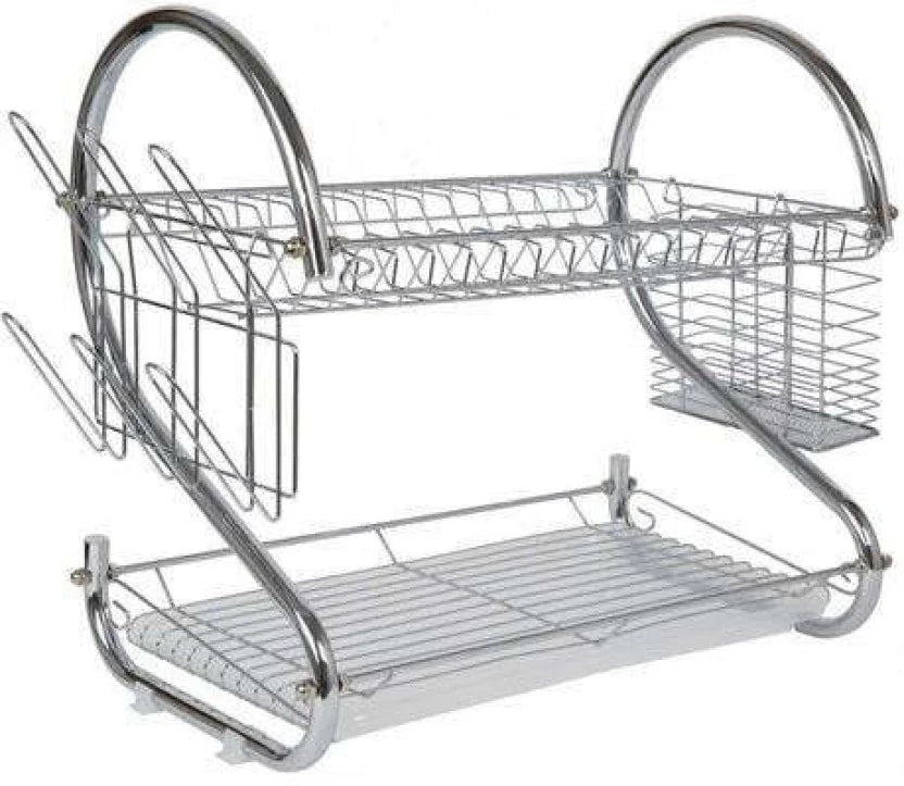 Steel Utensil Kitchen Rack  (Bright Gray)