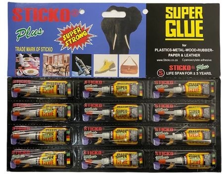 Super Strong Super Glue 12 Piece Carded 20 ml Adhesive Tool  (Set of 12, Black)