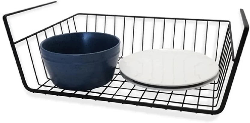 Undershelf Steel Organizer Kitchen Rack  (BLACK)