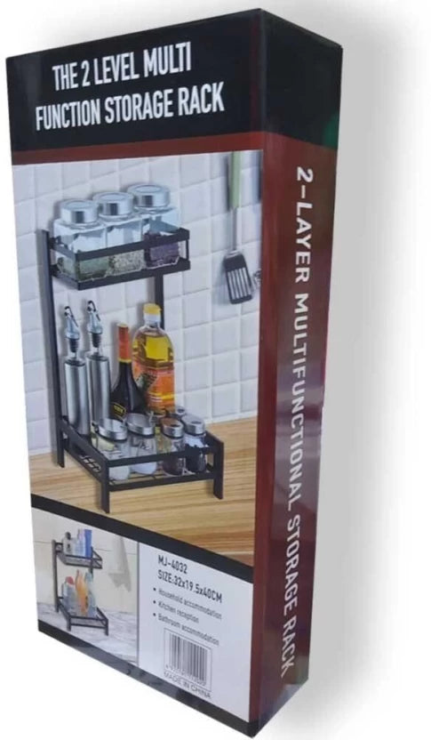 ShopMarket Premium 2-Tier Countertop Kitchen Organiser & Multi-Function Spice Rack