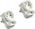 Twin Plug Three Pin Plug  (White)