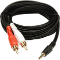 3.5mm Jack To 2 RCA Male 1.5 m Aux Cable  (Compatible with Speaker, MP3 Player, Black, One Cable)